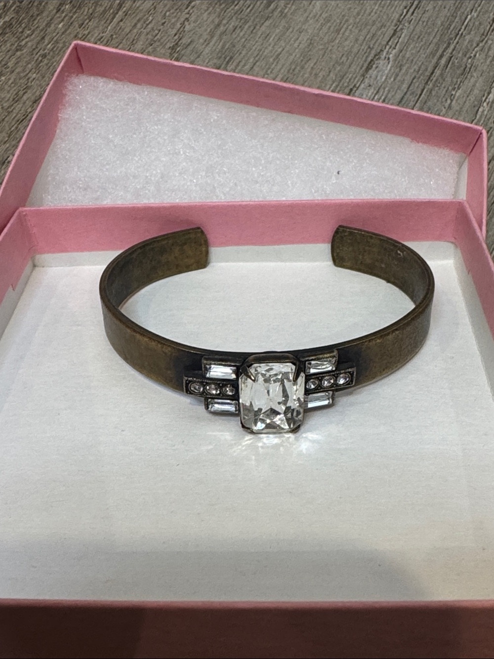 Loren Hope Bronze-Tone Cuff with Clear Crystal Accent CB